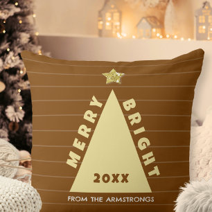 Coussin Sapin de Noël Minimaliste au Chocolat
