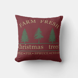 Coussin Sapins de Noël frais de la ferme