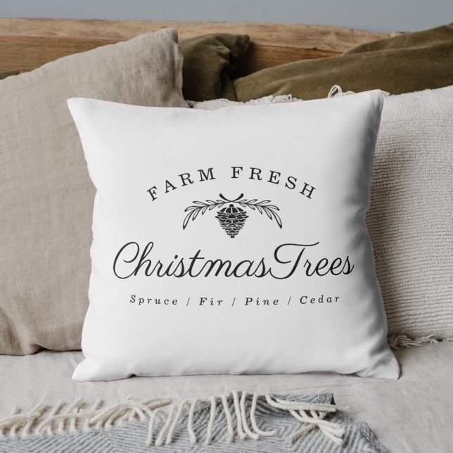 Coussin Sapins de Noël frais de la ferme de style moderne (Créateur téléchargé)