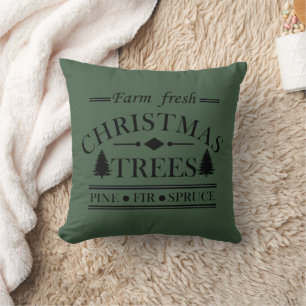 Coussin Sapins de Noël frais de la ferme moderne