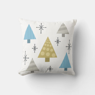 Coussin Sapins de Noël Rétro des Années 50