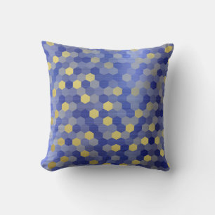 Coussin Sapphire en or jaune Hexagon bleu VIP