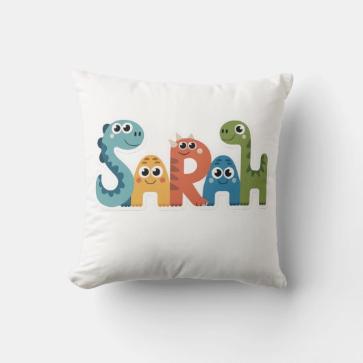 Coussin Sarah Dinosaur Nom Cute Dino Lettres Design (Recto)