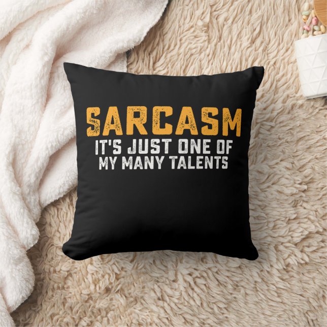 Coussin Sarcasme C'est juste un de mes nombreux talents (Couverture)