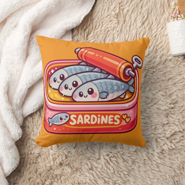 Coussin Sardines mignonnes dessin animé poisson (Couverture)