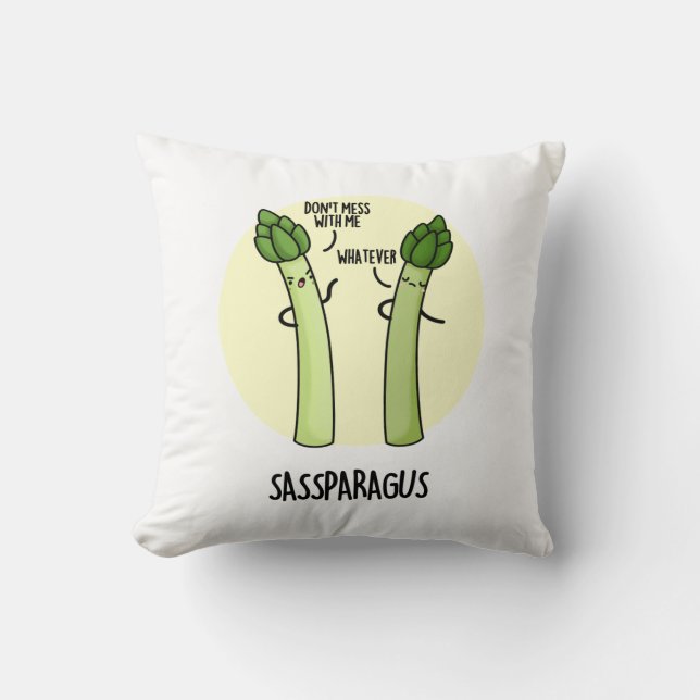 Coussin Sassparagus Funny Asparagus Vegetable Pun (Recto)
