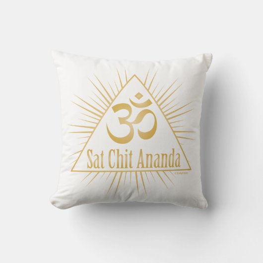Coussin "Sat Chit Ananda" Yoga Mantra Unité Blanc (Recto)