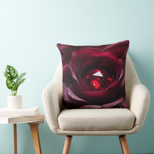 Coussin Satinheart Rouge – Ruby Rose Pillow (Chaise)