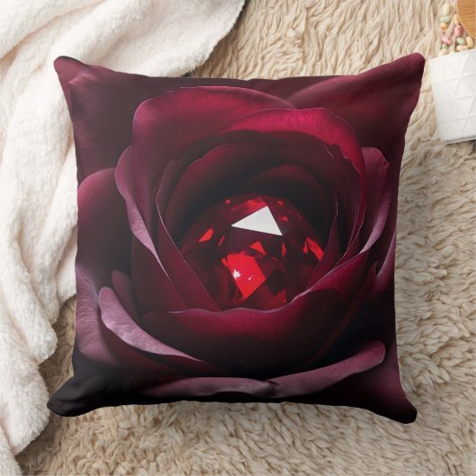 Coussin Satinheart Rouge – Ruby Rose Pillow (Couverture)