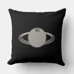 Coussin Saturne élégant moderne sur fond noir
