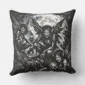 Coussin Satyre d'hiver cornu — par BurnsInHell (Verso)