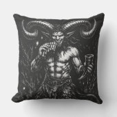 Coussin Satyre d'hiver cornu — par BurnsInHell (Recto)