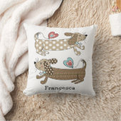 Coussin Saucisse personnalisée Chien Dachshund Jeter Couss (Couverture)