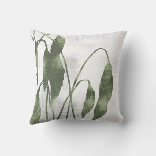 Coussin Sauge Vert Olive Botanique Feuillage