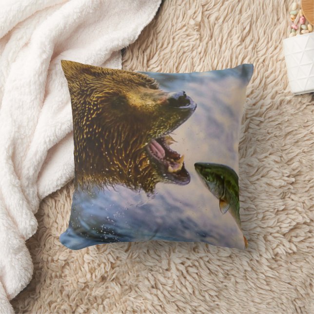 Coussin Saumon à tête d'acier à captation d'ours G (Couverture)