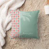 Coussin Saumon tropical, rose de corail, et Seafoam (Couverture)