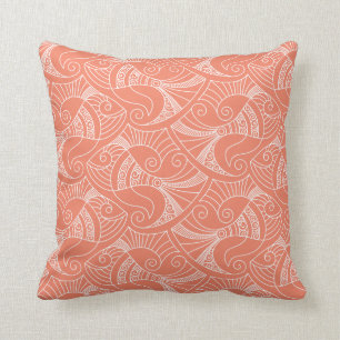 coussin saumoné rose du motif de poissons