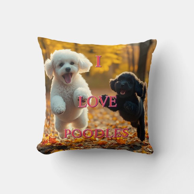 Coussin Saupoudrer les chiots de caniche (Recto)