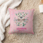 Coussin Saupoudrer SLOTH Boho Girls Pink Flowers Cadeaux m (Couverture)