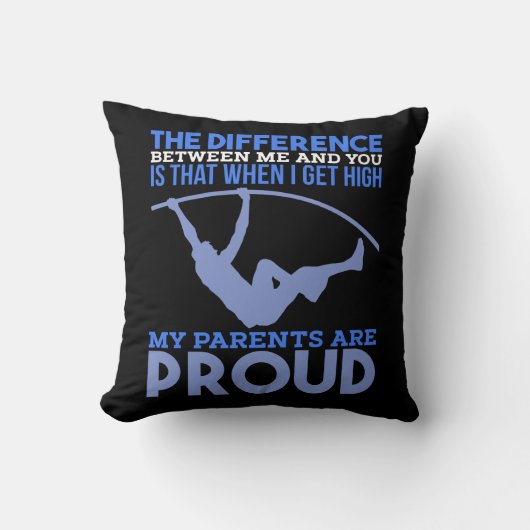 Coussin Saut à la perche - Mes parents sont fiers (Recto)