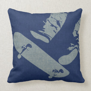 Coussin Saut de skateboard - Pilote à lancer bleu de la m