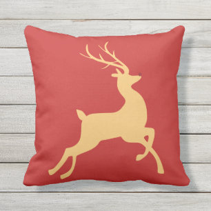 Coussin Sauter d'or de renne de Noël