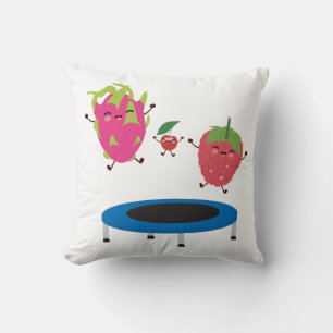 Coussin Sauts De Fruits Sur Trampoline
