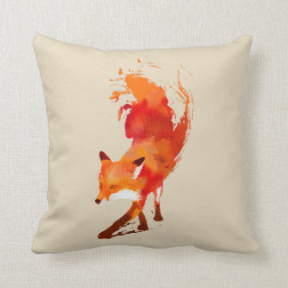 Coussin sauvage de Fox de couleur d'eau de coeur