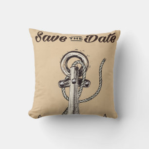 Coussin Sauver la date Ancre nautique vintage