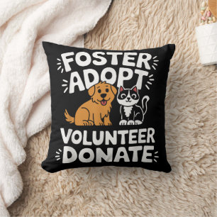 Coussin Sauver les animaux en refuge Adopter Donner Bénévo