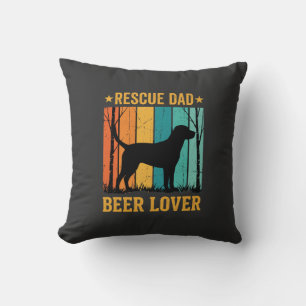 Coussin Sauver Papa Amateur de Bière Chien Vintage