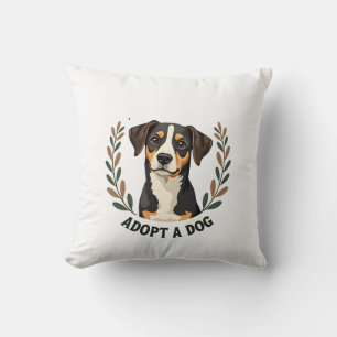 Coussin Sauver une vie Adopter un chien Illustration vinta