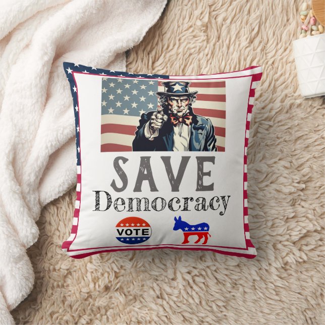 Coussin Sauvez la démocratie Jeu d'oreiller (Couverture)