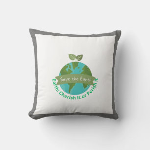 Coussin Sauvez la Terre - Jetez l'oreiller