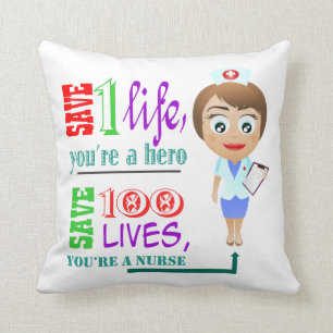 Coussin Sauvez les 100 vies où vous êtes une infirmière