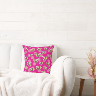Coussin Sauvez les abeilles fleurs roses