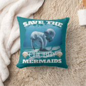 Coussin Sauvez les lamantins potelés de sirènes (Couverture)
