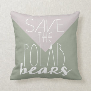 Coussin Sauvez les ours polaires  Changement climatique  C