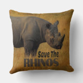 Coussin Sauvez Les Rhinos (Verso)