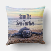 Coussin Sauvez les tortues marines (Verso)