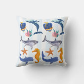 Coussin Sauvez nos mers | Animaux marins Enfants (Verso)