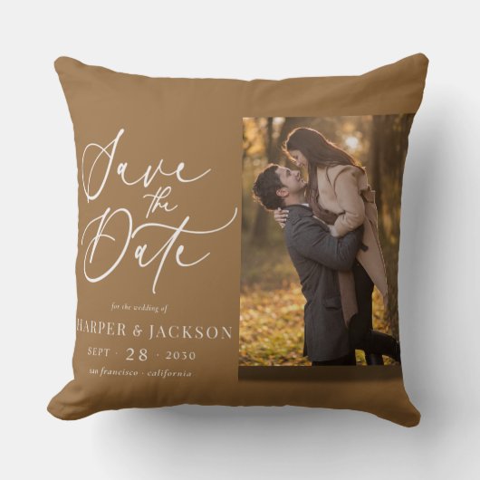 Coussin Save the Date Wedding Custom Photo (Recto)