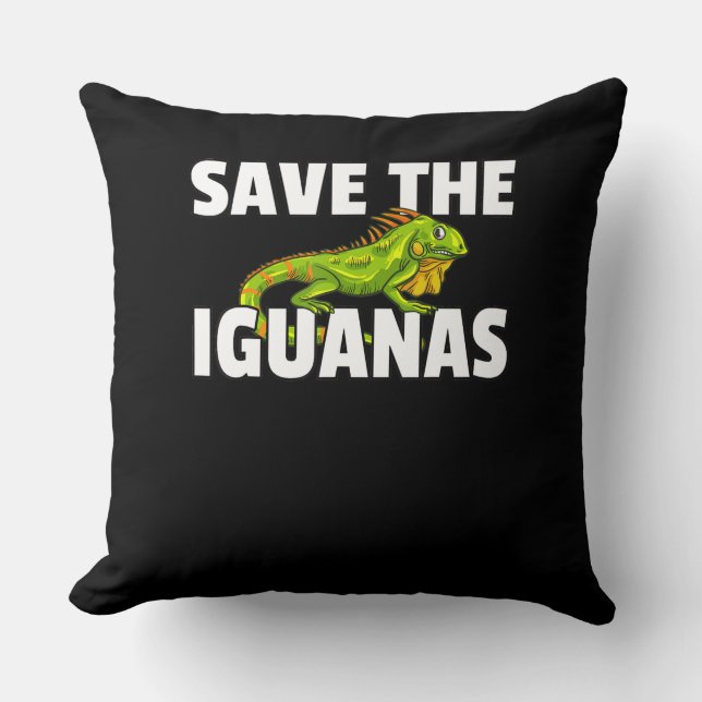 Coussin Save The Iguanas Reptile Venin Lizard Hunter (Recto)