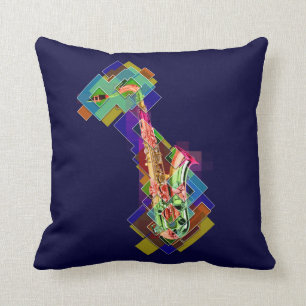 Coussin Saxophone multicolore