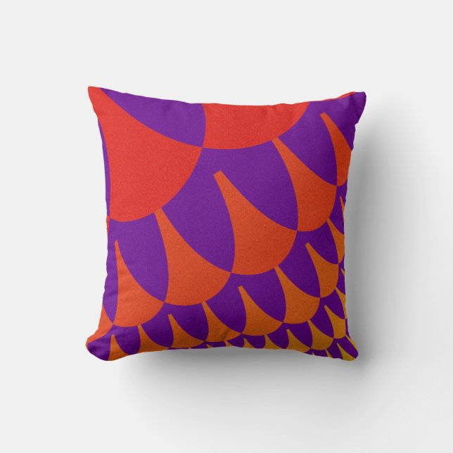 Coussin Scales rouges et orange (Recto)