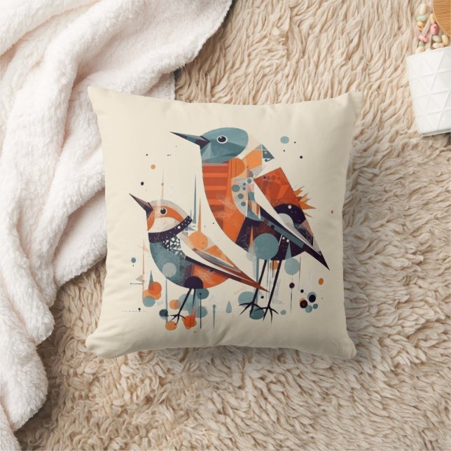 Coussin Scandi Aviary Duet, personnalisé (Couverture)