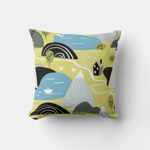 Coussin Scandinavian graphic illustration seamless pattern
