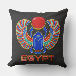 Coussin Scarab Égyptien Avec Le Mot Egypte