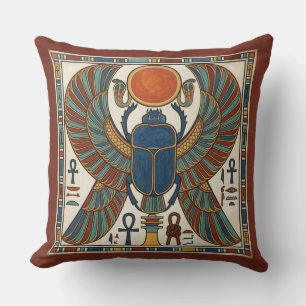 Coussin Scarabée ailé sacré de Khépri : Renaissance égypti