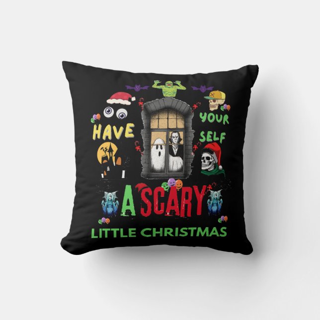 Coussin Scary Little Christmas Horror Holiday Design   (Recto)